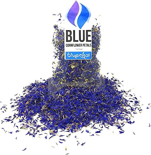 Pétales de bleuets bleus purs (Centaurea cyanus) - 100% naturels, séchés, cultivés en Allemagne - Fleurs à base de plantes pour lattes maison, mélanges de thé, sels de bain, cadeaux, artisanat