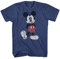 Disney Men's Full Size Mickey Mouse Distressed Look T-Shirt, Navy HTR, Large