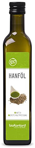 Hanfsamenöl BIO 500ml I absolut rein - nativ und kaltgepresst I ohne Zusätze I enthält mehrfach ungesättigte Fettsäuren I bioKontor