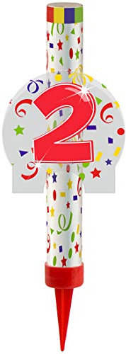 Amakando Tortenfontäne mit Zahl 2 / Länge ca. 12 cm & Brenndauer ca. 45 Sek. / Zimmerfontäne als Geburtstagsdeko/Geeignet zu Geburtstage & Jubiläumsfeier