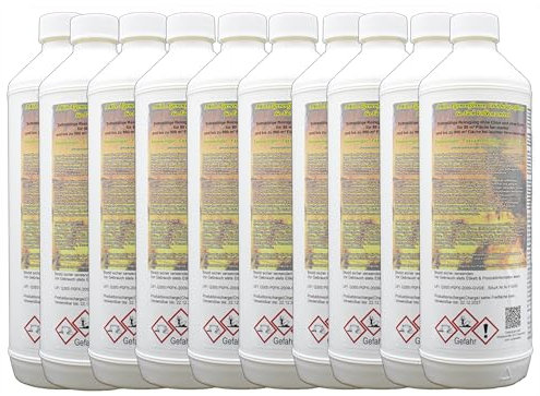 A.K.B. Algen & Grünbelagentferner Konzentrat 60-Fach - 10 Liter - Hochwirksam Grünbelag & Algen entfernen - Fassadenreiniger, Terrassenreiniger & Steinreiniger intensiv Aussen