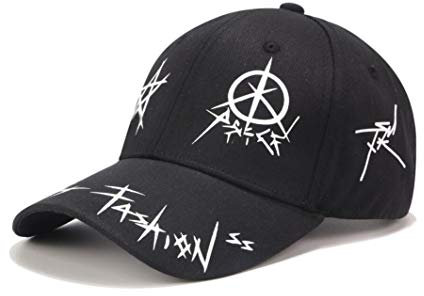 XibeiTrade Unisex Graffiti Baseball Cap Hiphop Schwarz Weiß Hut Mode für Männer Frauen