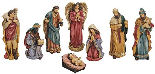 matches21 Krippenfiguren Christus Josef Maria etc - 8 Figuren für Krippen Weihnachtskrippen Stall Kunststoff 4-15 cm