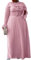 VERWIN Plus Size bodenlangen Druck halbe Laterne Ärmel Blumen Frauen Maxikleid Expansion Kleid, rose, 5XL Große Größen