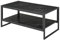 HOMCOM Tavolino da Caffè Nero, Tavolino Effetto Marmo con Ripiano Inferiore, da Soggiorno o Ufficio, Design Moderno, Telaio in Acciaio, 106x50x45cm, Nero