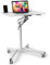 Duronic Sit-Stand Desk WPS57 | WHITE Ergonomic Desk with Tablet Support & Cup Holder | Multi-Use Table on Wheels | 70x52cm Platform | Adjustable Height & Reach | 10kg Capacity | For Home/Office…