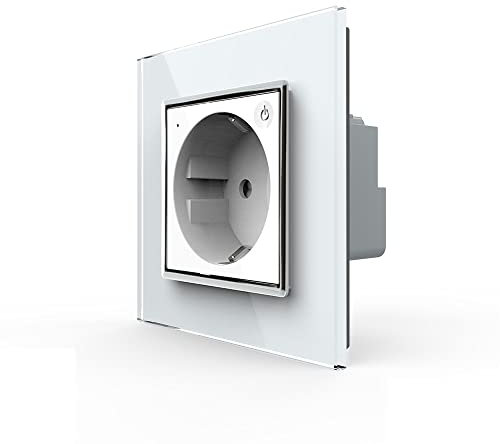 LIVOLO ZigBee Smart SmartHome Touch Steckdose in Weiß inkl. Glasrahmen VL-C7ZBED-11-VL-C7-SR-11-A für Handy App steuerung WiFi organisation Smartes Wohnen Alexa