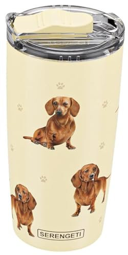 SERENGETI Dachshund 20 Oz. Stainless Steel, Vacuum Insulated Tumbler with Spill Proof Lid - 3D Print - Insulated Travel mug for Hot or Cold Drinks (Dachshund Tumbler)
