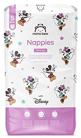 Amazon-Marke: Mama Bear Disney Ultra Dry Windeln Größe 5 (10-16 kg), Weiß, 76 Stück (1-er Pack)