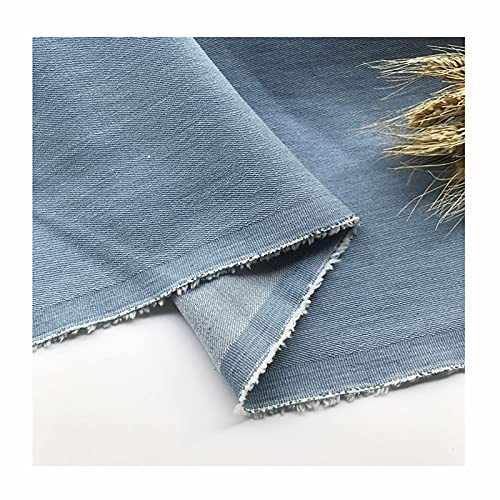 Jeansstoff Soft Stretch Gewaschener Denim Hellblauer Jeansstoff Frühling und Sommer Bekleidungsmaterial zum Nähen von Jacken, Hosen und Röcken Meterweise Verkauft (Breite 145cm)(Size:200x145 cm)
