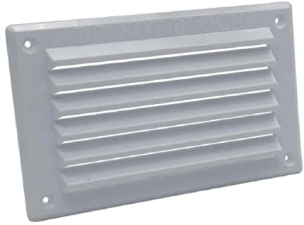 White Louvre Air Vent 6 x 3 Plastic Grille for Internal and External Use, Louvre Air Vent with Flyscreen, Shed Air Vent, Removable flyscreen Plastic Vent Cover (155 x 94mm)