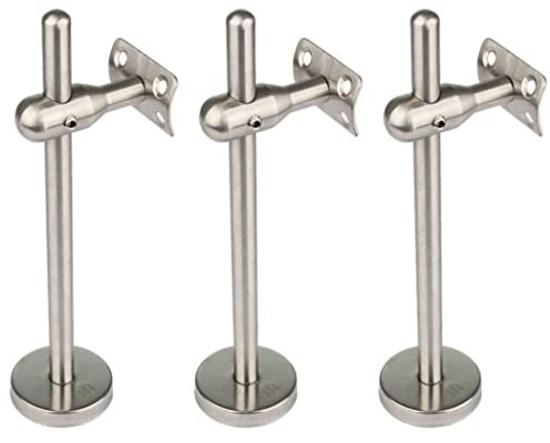 EKJNFDK 3er-Pack verlängerte, längenverstellbare Handlaufhalterung aus Edelstahl, Gebogene Handlaufhalterungen für Rundgeländer, Handlaufhalterungen mit runder Basis,Arc Bracket,250mm