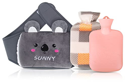 Koala Hot Water Bottle Belt With Soft Waist Cover for Pain Relief - Rubber Bottle for Neck, Shoulder, Back, Legs, and Waist Warming