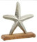 Brandsseller Deko-Aufsteller Seestern ca. 13x13x5cm auf Mangoholz-Sockel/Aluminium