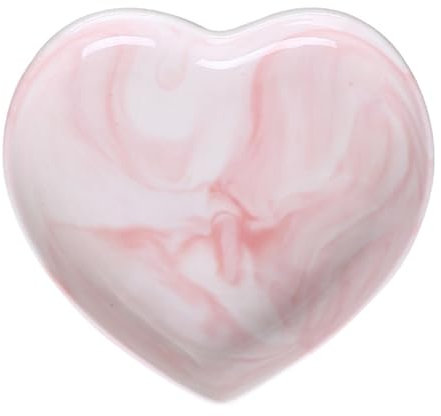 Zerodeko Ceramic Heart Shaped Platter, Cute Heart Shaped Salad Plate Soy Sauce Plate, Appetizer Dessert Plate for Home Kitchen Party Decoration, Pink