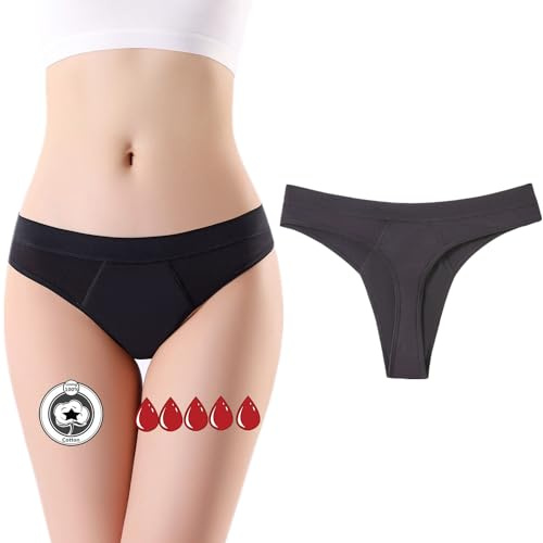 ZVZK Period Pants Heavy Flow Women Thong 20ML Absorbent Leak Proof Panties Panty Menstrual Underwear Briefs Hipster
