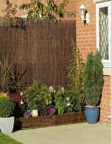 Abaseen Willow Fence, Garden Fence Panel Screening Roll, Privacy Border Wind & Sun Protection (1m x 3m)