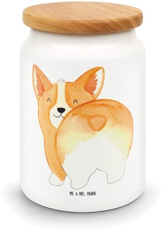 Mr. & Mrs. Panda Vorratsdose Corgi Po - Geschenk, Vorratsdosen, Hundeliebe, Hundebesitzer, Hundespruch, Spruch, Keksdose, Sprüche, Hund, Vorratsdosen