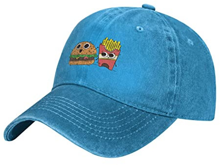Unisex Sportkappe Süßer Burger Und Pommes Baseballkappe Freizeit Hip-Hop-Hut Waschbar Flat Hüte Für Mädchen Erwachsene Damen