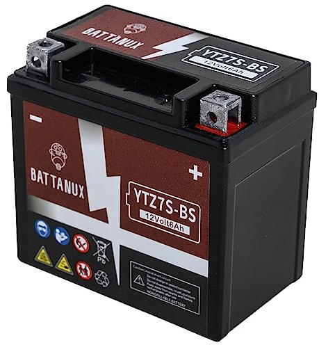Batteria Moto Battanux YTZ7S-BS 12V 6Ah AGM – Alta Capacità, Senza Manutenzione, Antiperdite, Pronta all’Uso per Moto, ATV e UTV