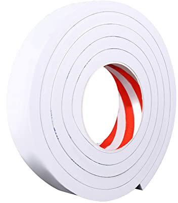 Moosgummi Selbstklebend 50mm(B) x10mm(D) Moosgummiband Schaumstoffband Selbstklebend Dichtungsband für Klimaanlage Kollision Siegel Schalldämmung Gesamtlänge 2m (Weiss, 1 Stück)
