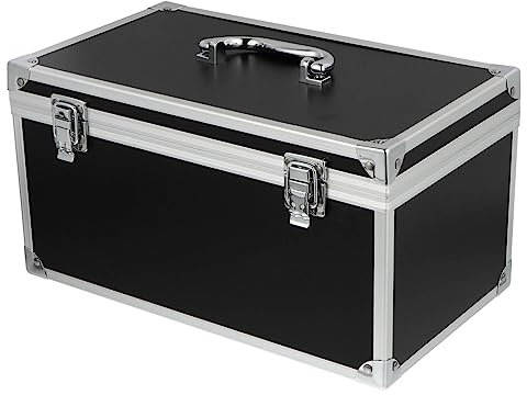 OSALADI Boîte À Outils Valise pour Hommes Valise en Métal Conteneur Noir Outils pour Hommes Organisateurs D'Outils Boîtier Métallique Mallette De Transport Boîte À Outils en Aluminium