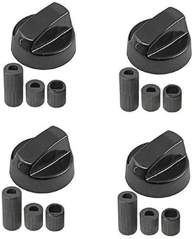 FIGEVIDA KIT 4 MANOPOLA UNIVERSALE PER CUCINA A GAS NERA INNESTO 6-7 - 8 MM 4 PEZZI