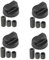 FIGEVIDA KIT 4 MANOPOLA UNIVERSALE PER CUCINA A GAS NERA INNESTO 6-7 - 8 MM 4 PEZZI