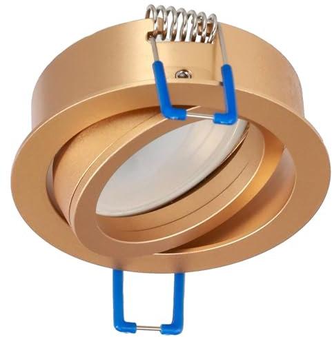 EDO Einbauring Ø74 mm GU10 OSMIN RING Gold - Spotrahmen aus Aluminium - Schwenkbarer Rund Einbaustrahler für Decke Innen - Deckenstrahler ohne Leuchtmittel & Fassung