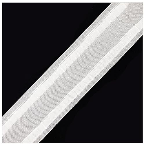 WANYI Gardinenband zum Aufnähen, Gardinenband Schlaufenband Transparent Vorhangband Faltenband für Gardinen Haken 7.5CM Breit (5m)