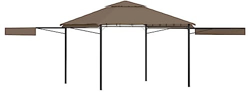 Rasen & Garten Pavillon mit doppelt ausziehbaren Dächern 3x3x2,75 m Taupe 180g/m² Haus & Garten