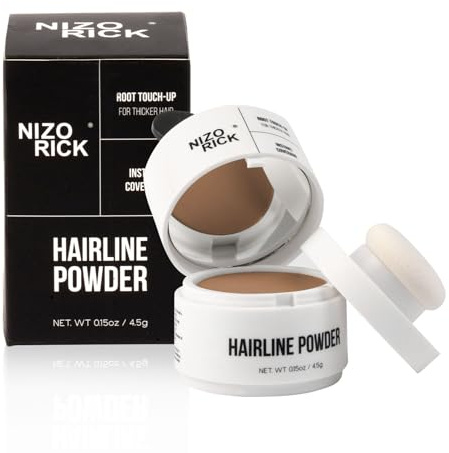 Poudre de Retouche Racines Cheveux Brun Clair,Hairline Powder,Retouche Instantanée Racine Cheveux Blanc & Zones Clairsemées,Avec Miroir & Applicateu 4.5g
