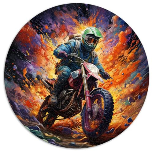 1000-teiliges Puzzle, Motorrad, runde Puzzles, für Erwachsene und Kinder ab 12 Jahren, Puzzle aus Pappe, Lernspiel, Herausforderungsspielzeug, Größe 67,5 x 67,5