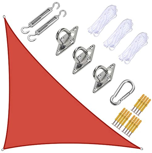 Wasserfestes Sonnensegel, 3 x 4 x 5 m, rechtes Dreieck, Terrassenüberdachung, strapazierfähig, UV-Block-Markise für Garten, Hinterhof, Carport, wasserabweisend, für den Außenbereich, mit 95 %