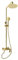 Système de douche doré, set de douche avec colonne de douche, hauteur réglable 81-113,5 cm, douchette à main, panneau de douche rotatif à 360°, robinetterie de douche