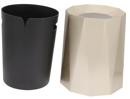 TINEASUR Poubelle Ronde Sans Couvercle Panier De Rangement Pour Déchets Design Créatif or Pour Salon Chambre Salle De Bain Et Bureau