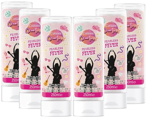 Cussons Creations Shower Gel, Fearless Fever Body Wash 250 ml, Multipack of 6 x 250ml