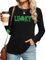 hohololo St. Patrick's Day T-Shirt Lucky Irish Shirt for Women Funny Shamrock Long Sleeve Tops