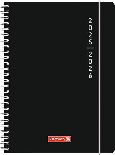 BRUNNEN Schülerkalender 2025/2026 „Plain Black“ | A5, Kunststoff