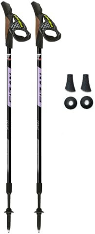 FIZAN Speed Model Swift Nordic Aluminium Walking Stöcke Ultraleicht Verstellbar Fluoreszierend Anthrazit Trekkingstöcke (Lila)