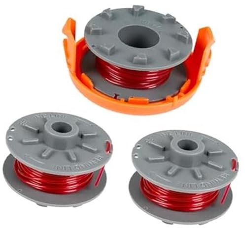 DEMULAX Spulenfaden, for Gardena 5364-20, 1,6 mm x 6,1 m Rasentrimmer-Trimmer-Spulenfäden, for Gardena Turbo-Rasentrimmer SmallCut 2401 mit Abdeckung, for 05328-20 (3 Spulen + 1 Abdeckung) Mähspulener