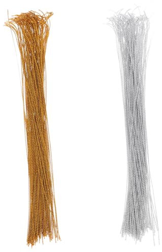 VALICLUD 200stücke Metallic Kordel Gold Silber Für Weihnachtskugeln Aufhänger DIY Geschenkverpackung Anhänger Bänder Festliche Deko Retail Supplies