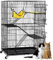 Yaheetech Katzenkäfig mit 4 Ebenen, Rattenkäfig mit 2 Tür, Abnehmbarer Käfig für Kleintiere, Schwarz, 123x80x56 cm