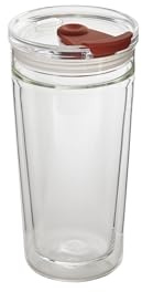 maxxo Coffee To Go Thermoskanne – Doppelwandige Borosilikat-Glas-Thermosflasche für Kaffee & Tee, Auslaufsicher, langlebig & spülmaschinenfest (Slim / 350 ml)