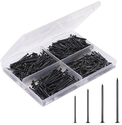 ORTAVA 600 Stück Stahlnägel Set, Nägel Set 20/25/30/40mm | Nagel verzinkt, Stahlnägel für Bilder, Holzarbeiten, Handwerk, Pinnwänden