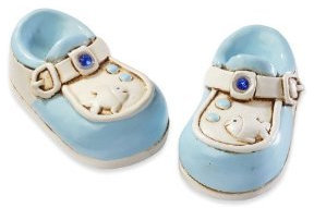 Babyschuhe - Blau * Baby Geburt Taufe * Tortendekoration * Tortenfigur * Tischdekoration