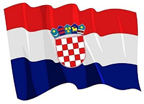 U24 Autoaufkleber wehende Flagge Kroatien 8,5 x 6 cm