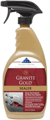 Granite Gold Water-Based Sealer Spray, Protection for Granite, Marble, Travertine, Natural Stone Countertops, 710mL (Pack of 1)