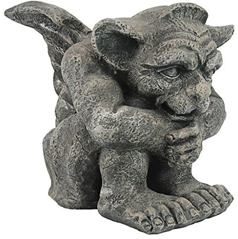 Design Toscano CL0883 Emmett the Gargoyle Gothic Decor Statue, Polyresin, Greystone, Small 25 cm