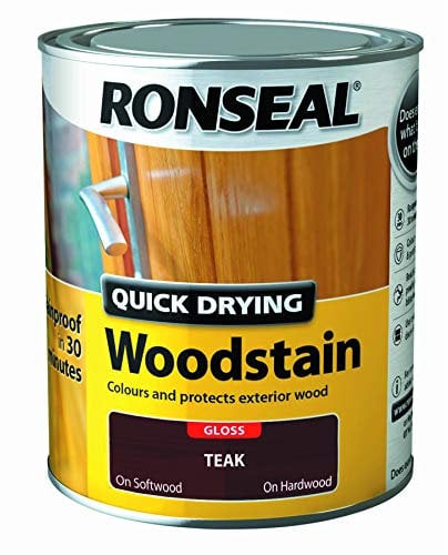 Ronseal Quick Drying Woodstain Teak Gloss 750ml